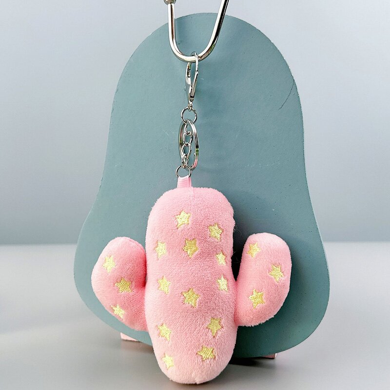 Plush Toy Keychain Supplier - Cute Fluffy 3d Cactus Backpack Doll Pendant