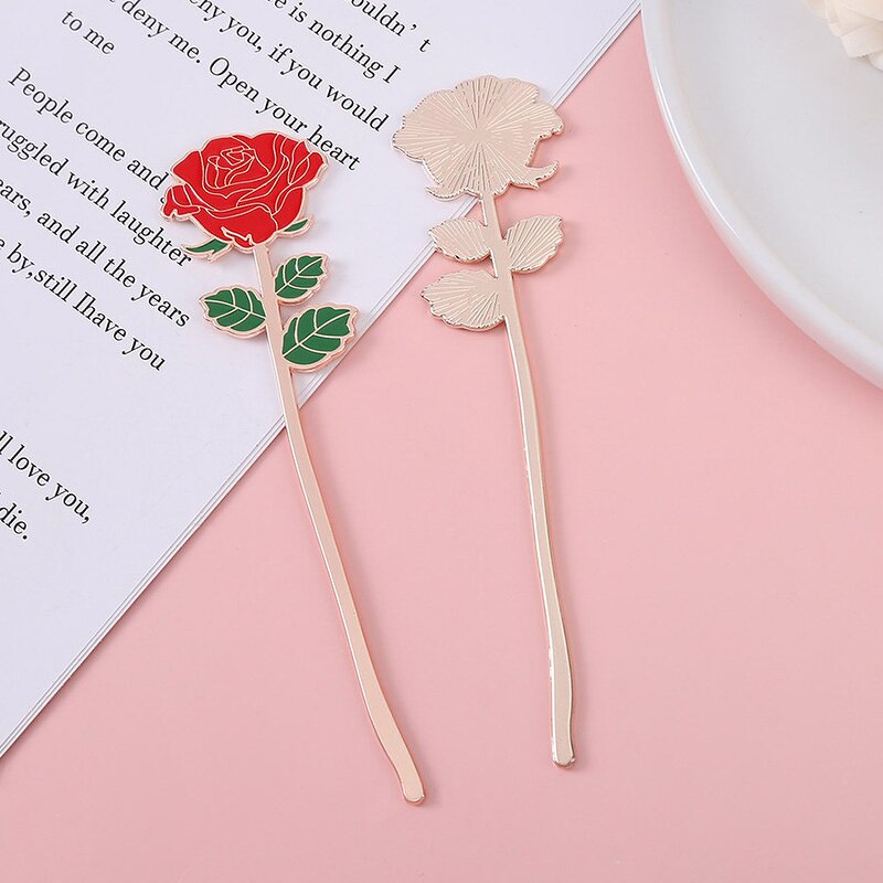 Metal Bookmarks Factory - Valentine's Day Gift Rose Custom Enamel Metal