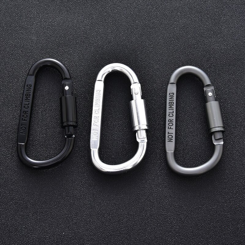 Carabiners Keychain Supplier - Large D Shape Locking Heavy Duty Aluminum
