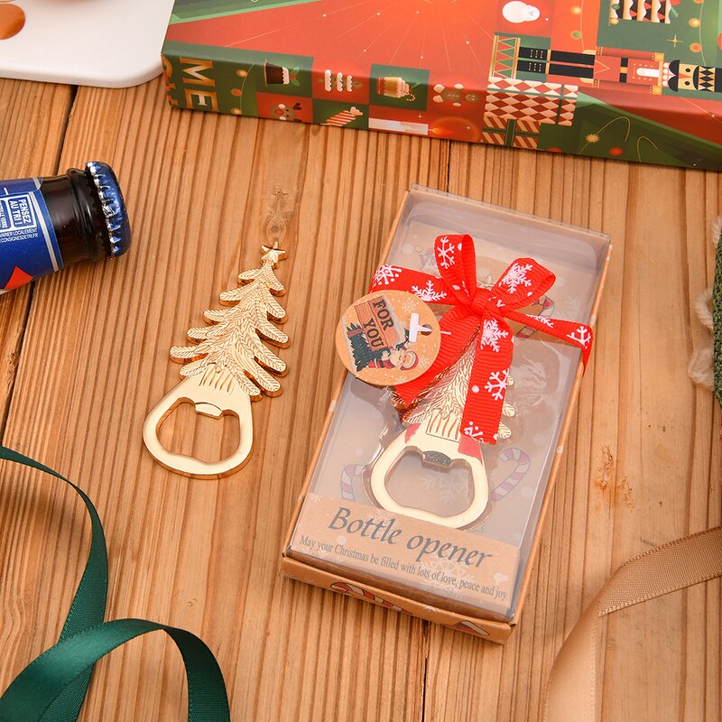 Bottle Opener Keychain Manufacturer - Christmas Tree Shaped with Gift Box Metal