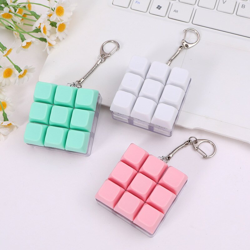 Keychain Supplier - 9 Keys Keyboard Fidget Toy Stress Relief Clicker