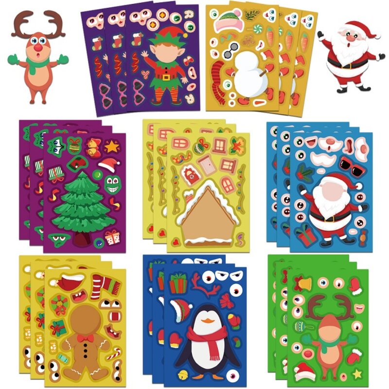 Paper Sticker Manufacturer - Waterproof Self-Adhesive Christmas Puzzle Cartoon