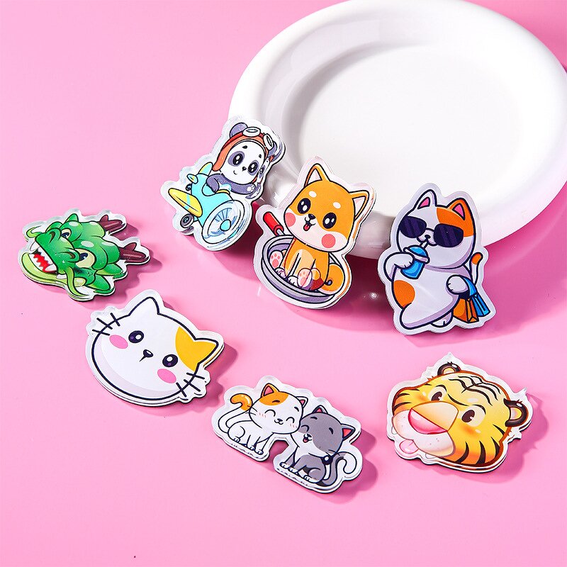 Fridge Magnets Supplier - Custom Logo Square Acrylic Cute Cartoon