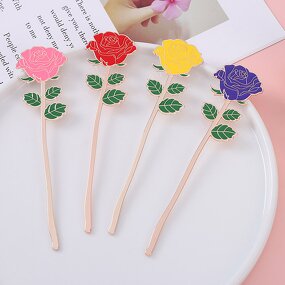 Metal Bookmarks Factory - Valentine's Day Gift Rose Custom Enamel Metal