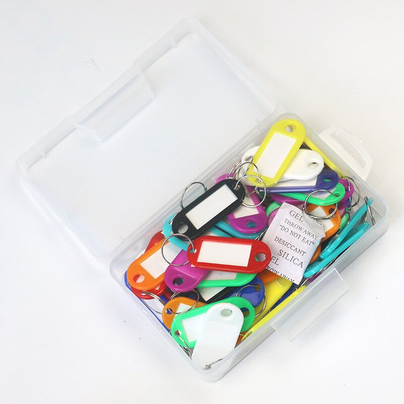 Key Tags Supplier - 50pcs Pack Plastic with Split Key Ring Label Window