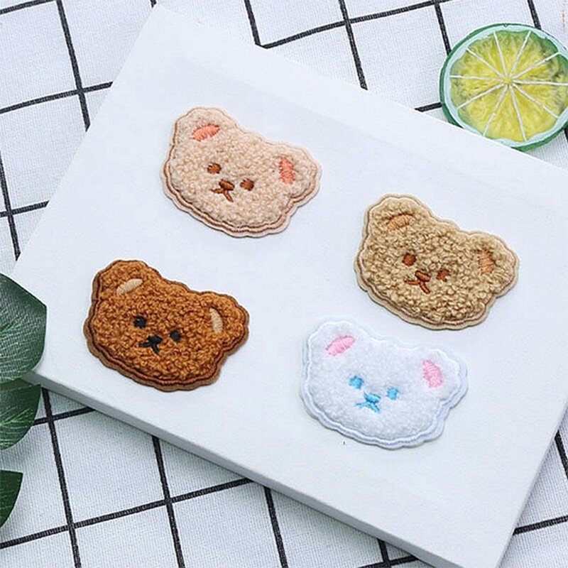 Chenille Patches Manufacturer - Kawaii Cute Bear Head Adhesive Iron on