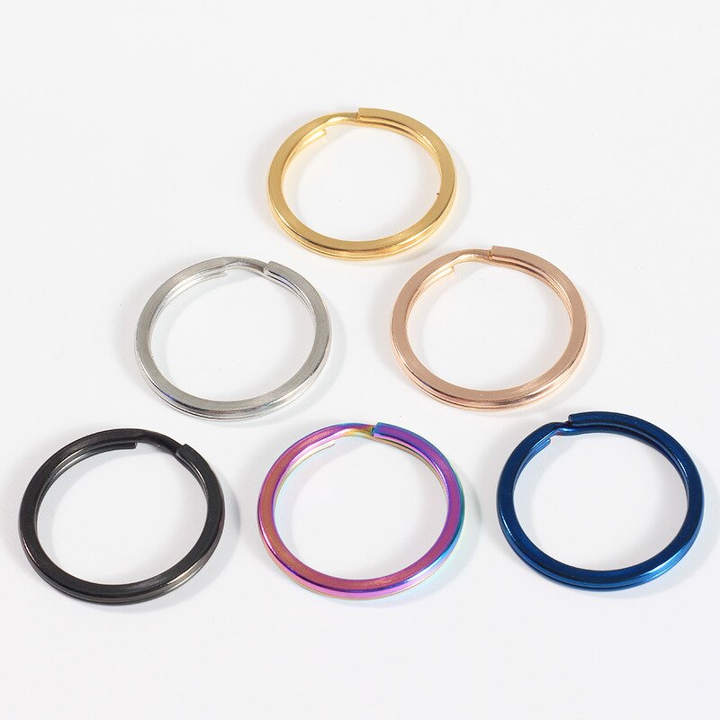 Split Key Rings Supplier - 30mm Bulk Stainless Steel Flat DIY Metal