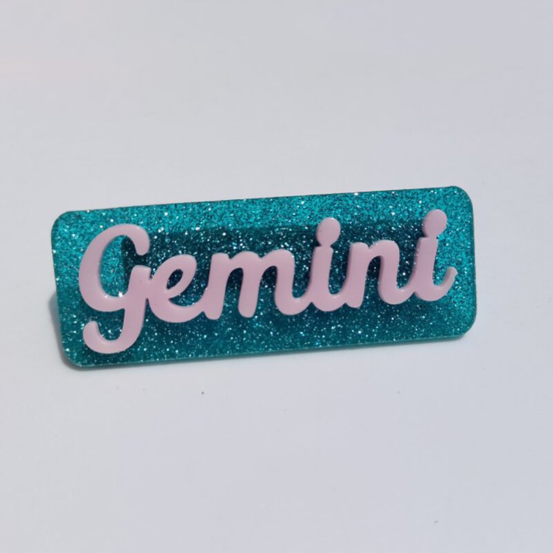 Name Badge Tag Supplier - Custom Glitter Acrylic Personalized Plastic ID
