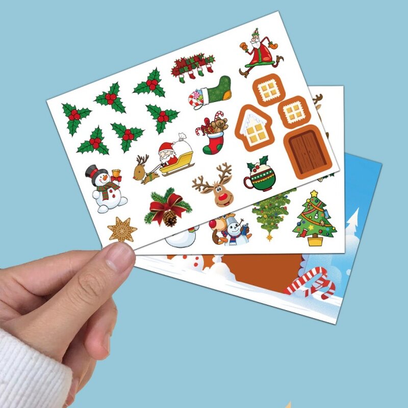 Paper Sticker Manufacturer - Waterproof Self-Adhesive Christmas Puzzle Cartoon
