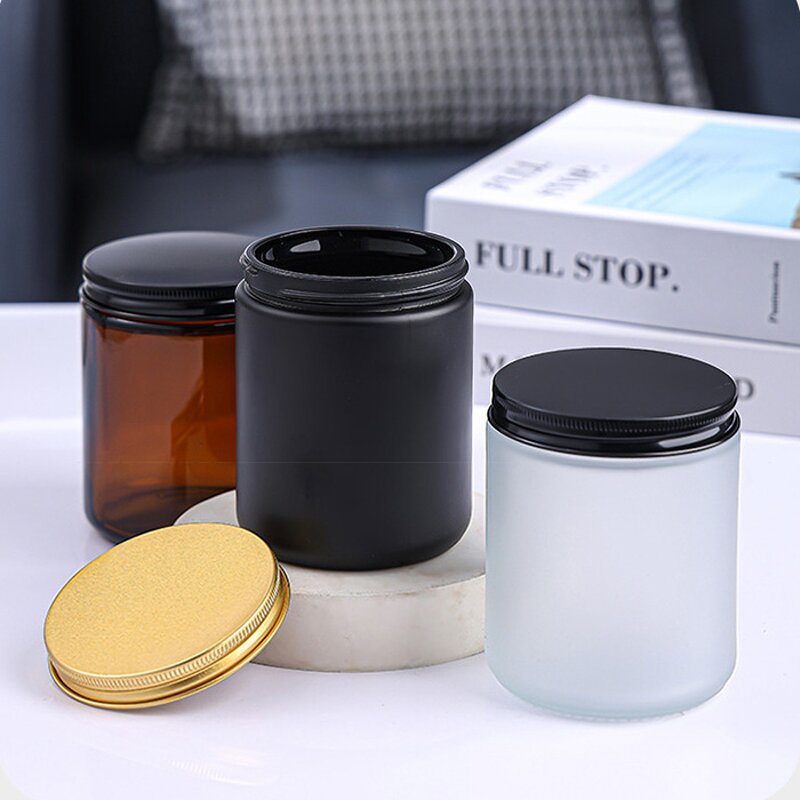 Glass Candle Jars Manufacturer - 120ml Empty Amber with Tin Lids Custom