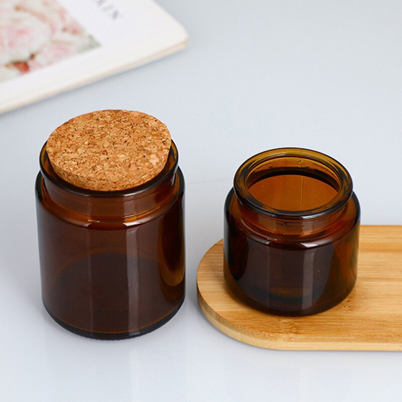 Glass Candle Jars Manufacturer - Custom Logo 200ml Empty with Wood Lids