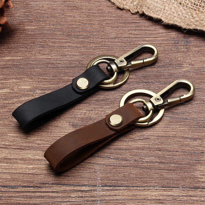 Leather Keychain Supplier - Luxury Genuine Leather Men Car Key Holder