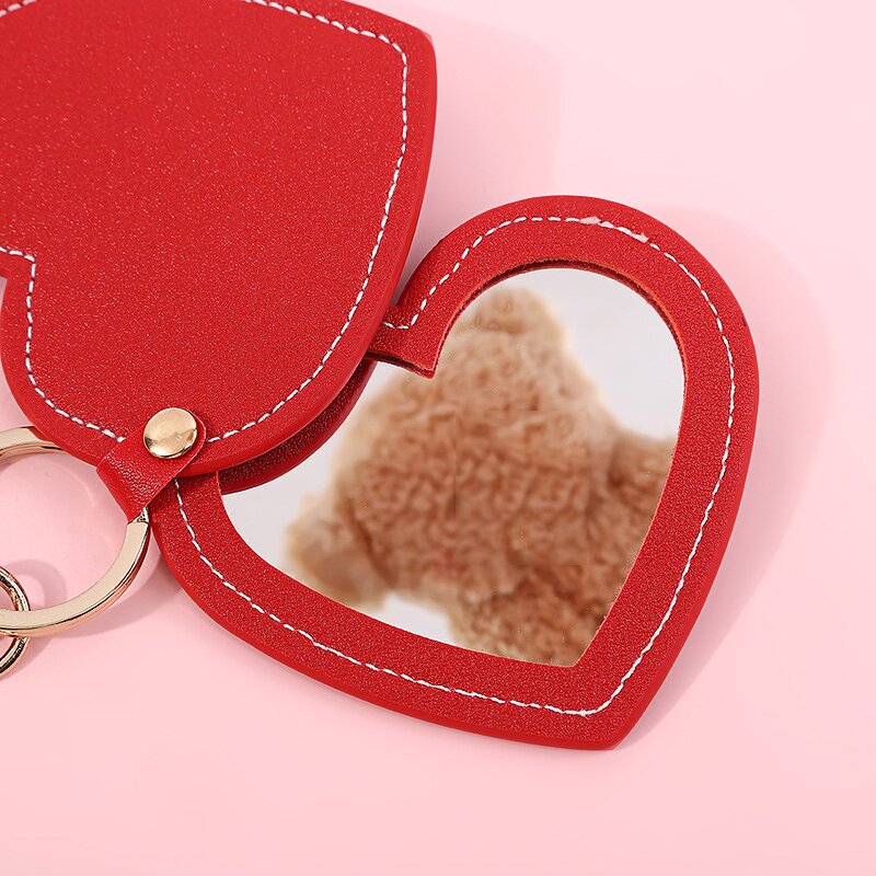 Makeup Mirror Keychain Manufacturer - Cute Heart Shaped Foldable Handheld