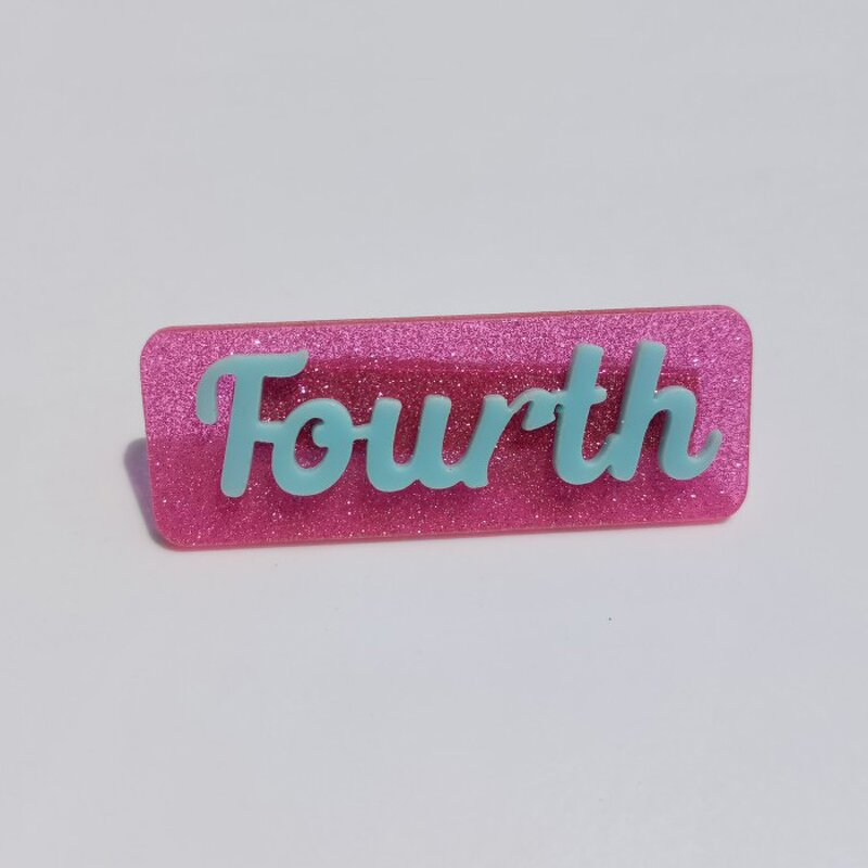 Name Badge Tag Supplier - Custom Glitter Acrylic Personalized Plastic ID