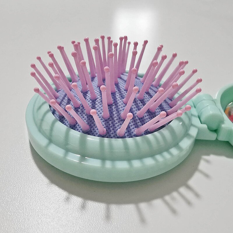 Travel Hair Brush Mirror Supplier - Custom Logo Round Folding Pocket with Comb