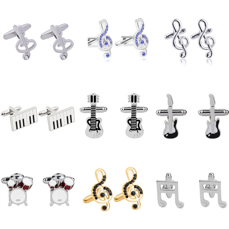 Cufflinks Studs Supplier - Diamond Musical Note Instruments Business Mens