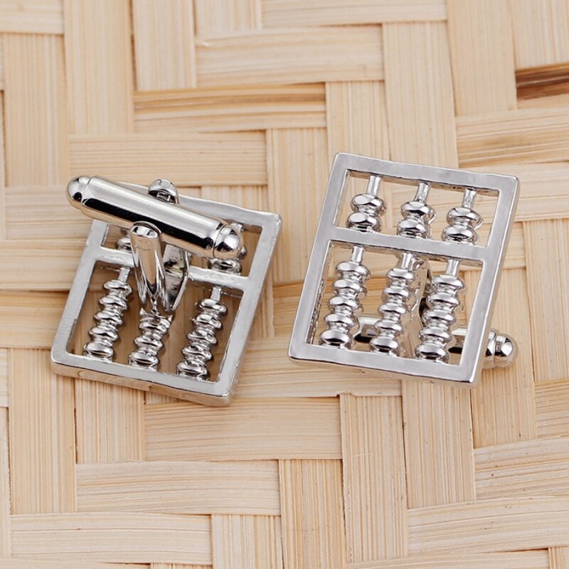 Cufflinks Supplier - New Blank Metal Alloy Men's Custom Printed Abacus