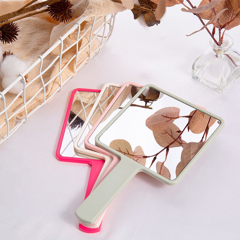 Make up Mirror Manufacturer - Plastic Hand Square Travel with Handle Custom