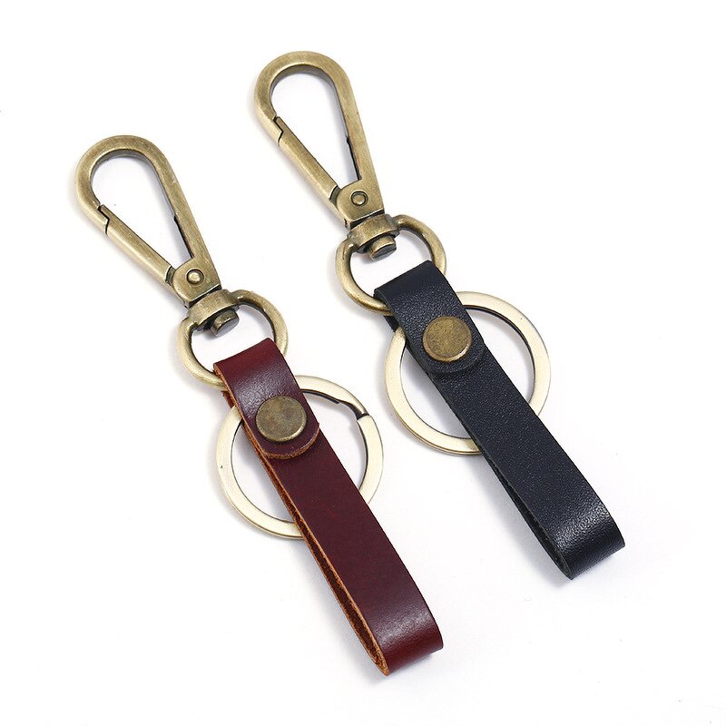 Leather Keychain Supplier - Luxury Genuine Leather Men Car Key Holder