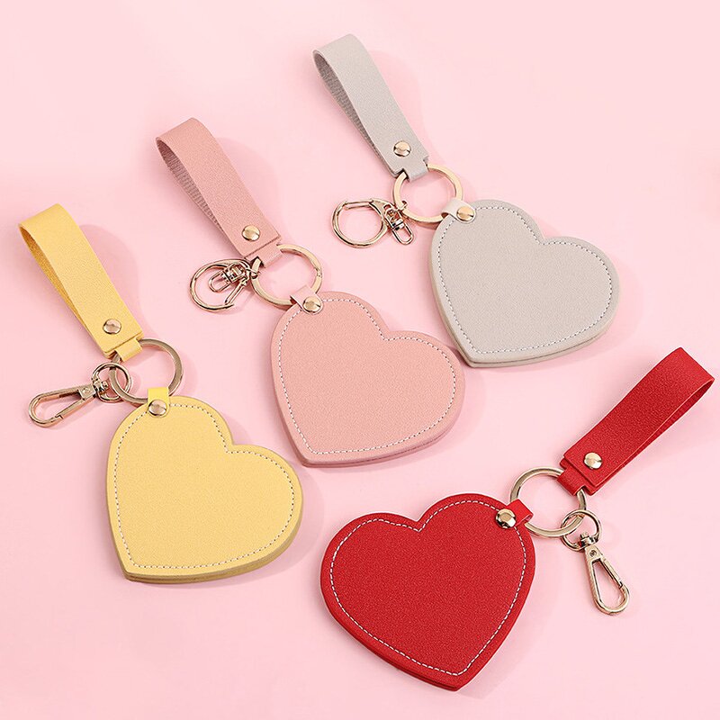 Makeup Mirror Keychain Manufacturer - Cute Heart Shaped Foldable Handheld