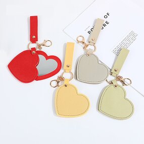 Makeup Mirror Keychain Manufacturer - Cute Heart Shaped Foldable Handheld