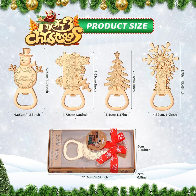 Bottle Opener Keychain Manufacturer - Christmas Tree Shaped with Gift Box Metal