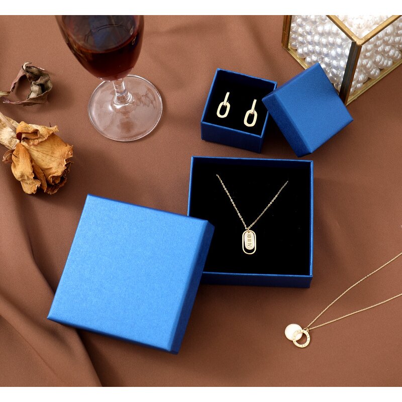 Jewelry Packaging Boxes Supplier - Luxury Peacock Blue Small Cardboard Paper