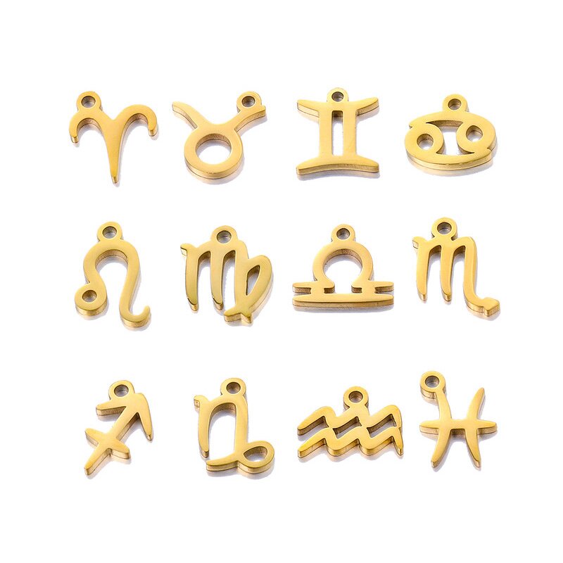 Charm Pendant Manufacturer - Mini Metal Constellation Gold Plated Stainless