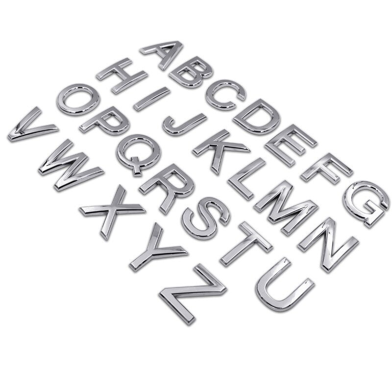 Car Emblem Sticker Supplier - Custom Logo Abs 3D Letter A-Z Self-adhesive