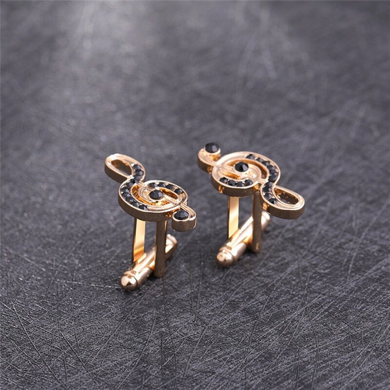 Cufflinks Studs Supplier - Diamond Musical Note Instruments Business Mens