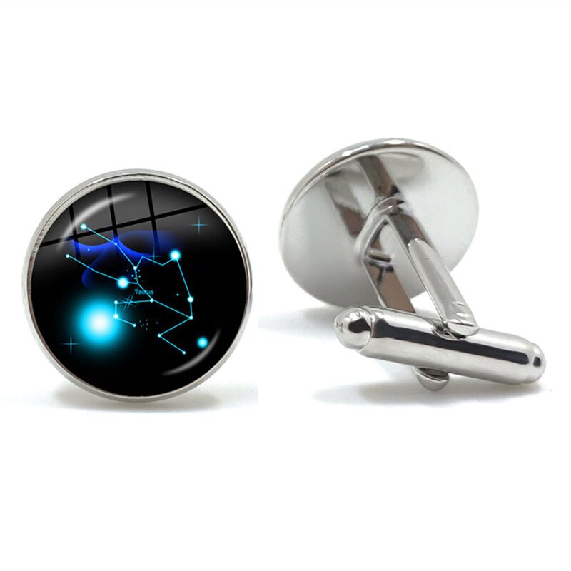 Cuff Links Supplier - Wholesale Custom Metal 12 Zodiac Silver for Shirts