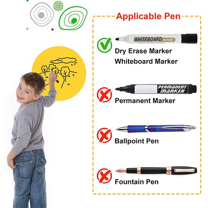 Dry Erase Dots Factory - Colorful Circles Whiteboard Marker Table Desk Pvc