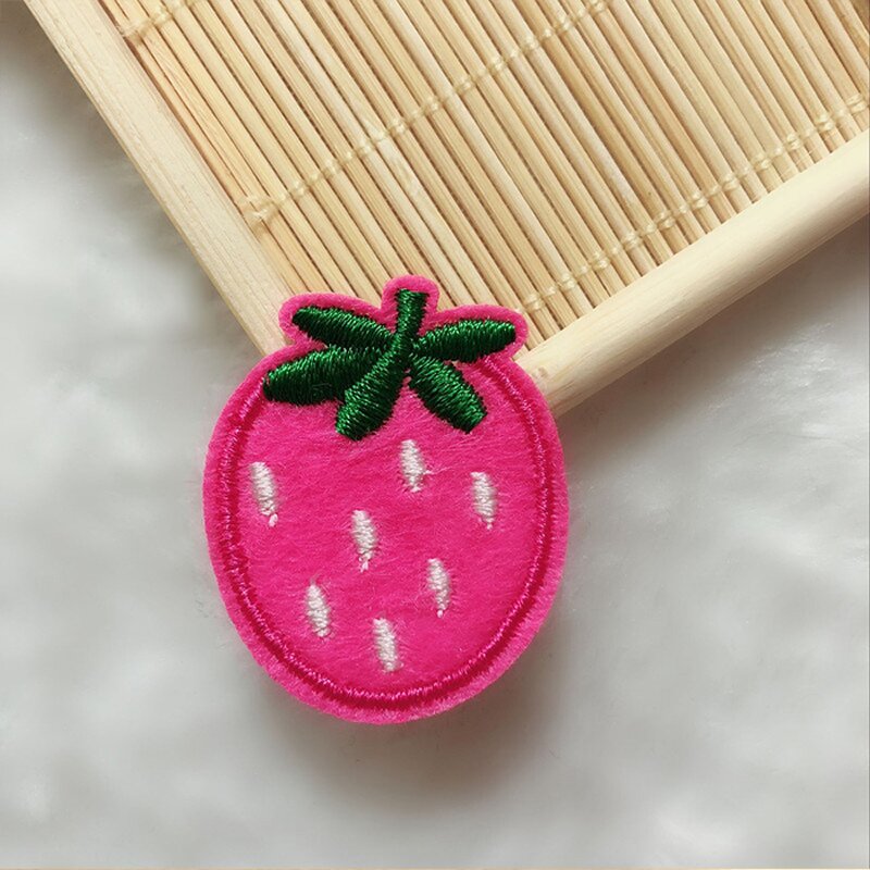 Embroidery Patch Labels Supplier - Reusable Custom Cute Strawberry