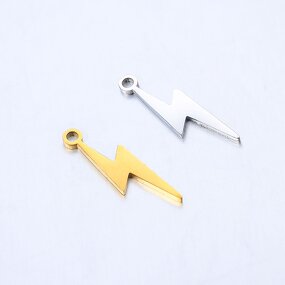 Metal Charm Supplier - Mini Stainless Steel Lightning Shape for Jewelry