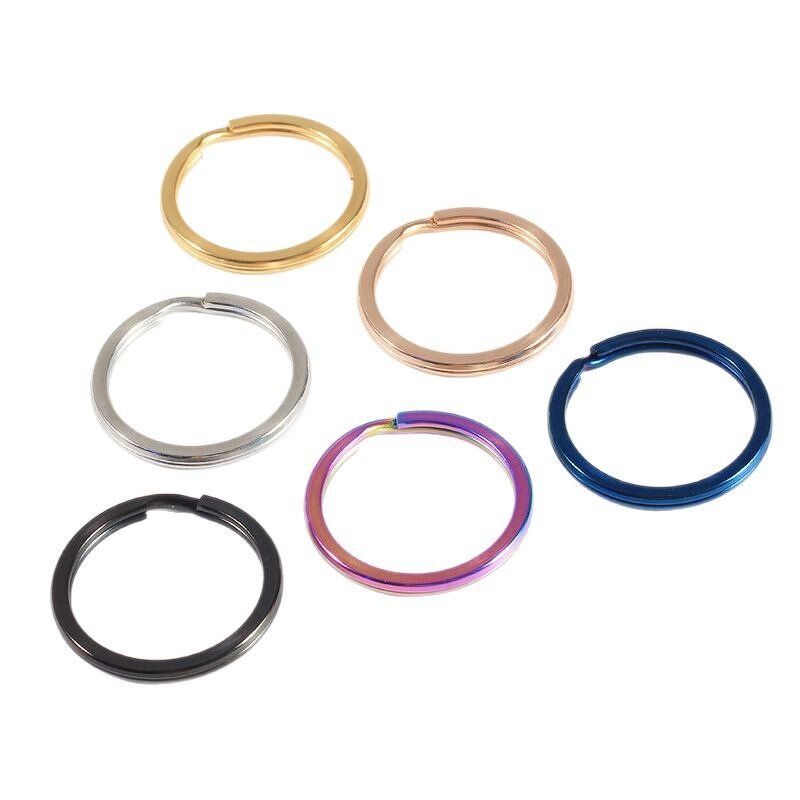 Split Key Rings Supplier - 30mm Bulk Stainless Steel Flat DIY Metal