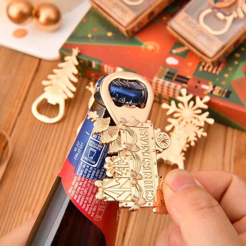 Bottle Opener Keychain Manufacturer - Christmas Tree Shaped with Gift Box Metal