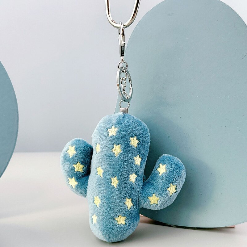 Plush Toy Keychain Supplier - Cute Fluffy 3d Cactus Backpack Doll Pendant