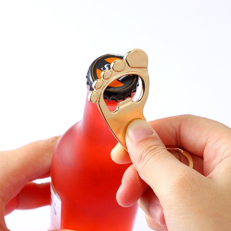 Bottle Opener Keychain Supplier - Cute Small Feet Metal Creative Wedding Gifts