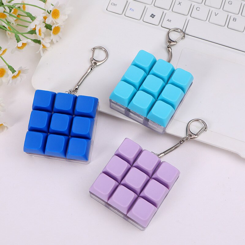 Keychain Supplier - 9 Keys Keyboard Fidget Toy Stress Relief Clicker