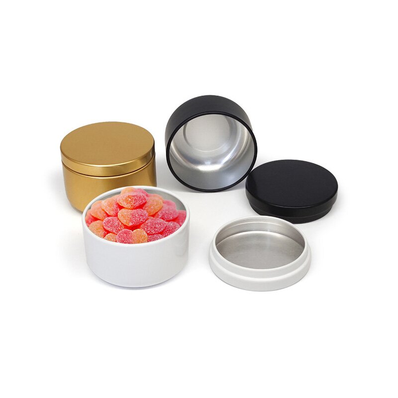 Metal Tin Box Manufacturer - Custom Logo Round 50ML Small Empty with Lids