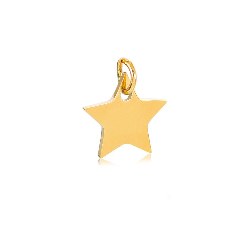 Metal Charms Factory - Stainless Steel Star Gold Plated DIY Bracelet Pendant