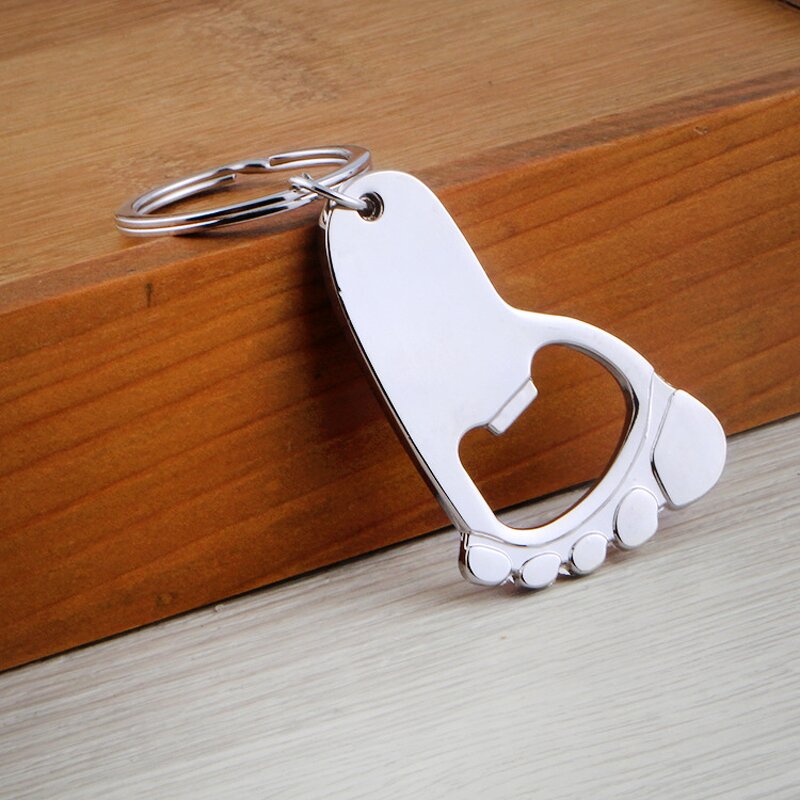 Bottle Opener Keychain Supplier - Cute Small Feet Metal Creative Wedding Gifts
