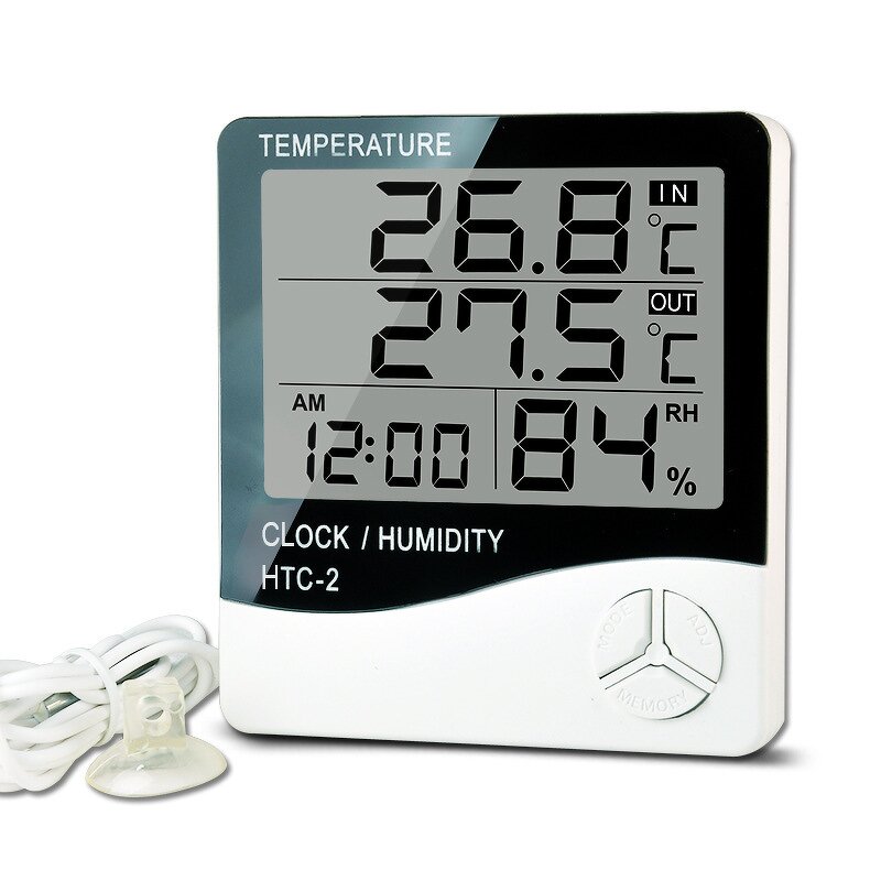 Temperature Humidity Display Manufacturer - Large LCD Battery-Powered H TC-1