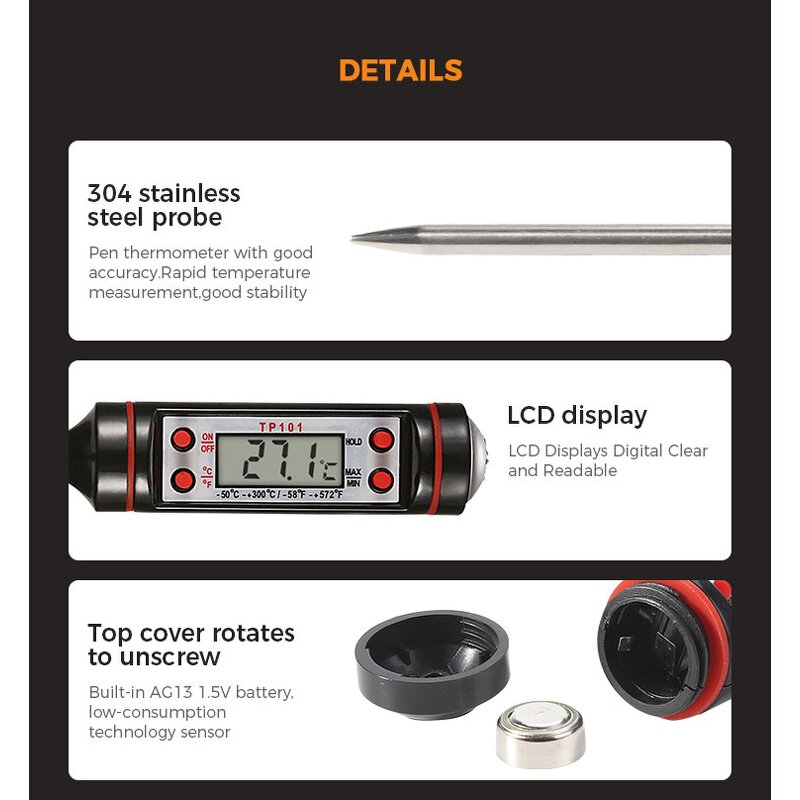 Cooking Thermometer Supplier - LCD Screen Fast Data Access Ultra Accurate