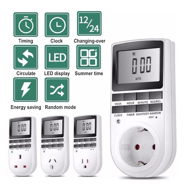 Digital Timer Switch Manufacturer - 220V 24 Hour Cyclic Programmable Socket