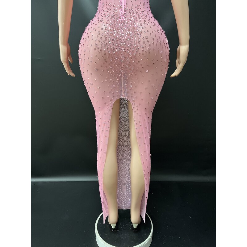 Pink Evening Dress Manufacturer - OEM/ODM Novance Y4434 Fully-jewelled Crystal Rhinestone Luxury Bodycon