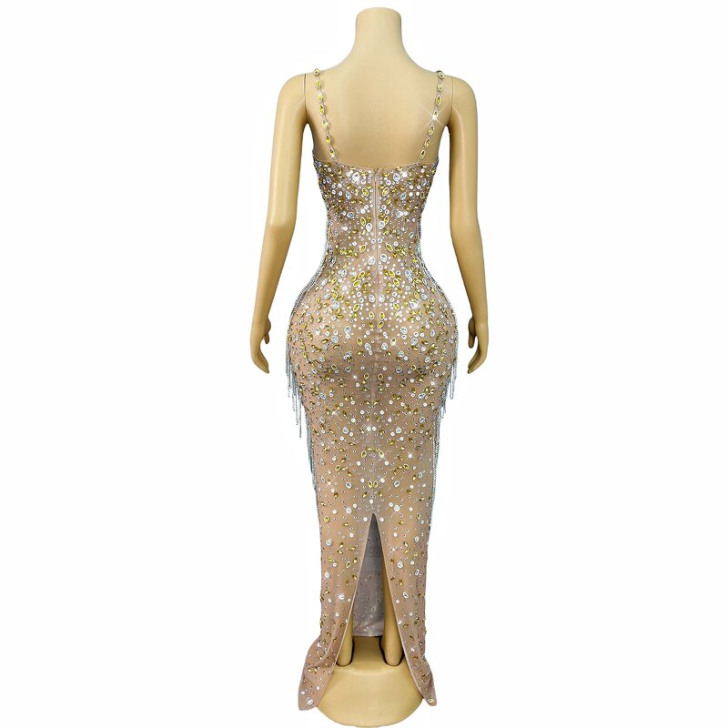 Dubai Evening Dress Factory - OEM/ODM Novance Y5235 Wedding Party Gowns Sleeveless Silver Prom