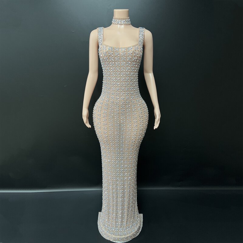 Transparent Mesh Evening Dress Manufacturer - OEM/ODM Novance Y9 Sexy Women's Party Chic Crystals