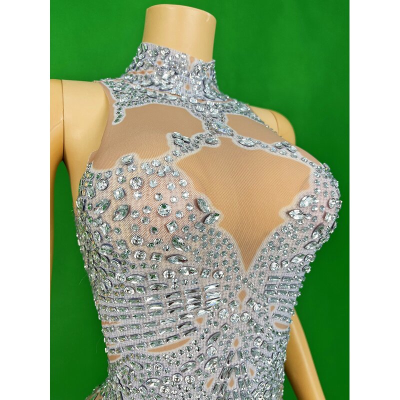 Top Selling Products Factory - OEM/ODM Novance Y4428 2025 Silver Rhinestones Club Fashion Mesh Halter