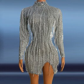 Popular Women's Fashion Manufacturer - OEM/ODM Novance Y2066 Handmade Diamond Tassel Bodycon Mini High